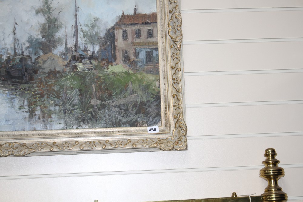 Theodorus Van Oorschot (1910-1989), oil on canvas, Dutch canal scene, signed, 60 x 90cm
